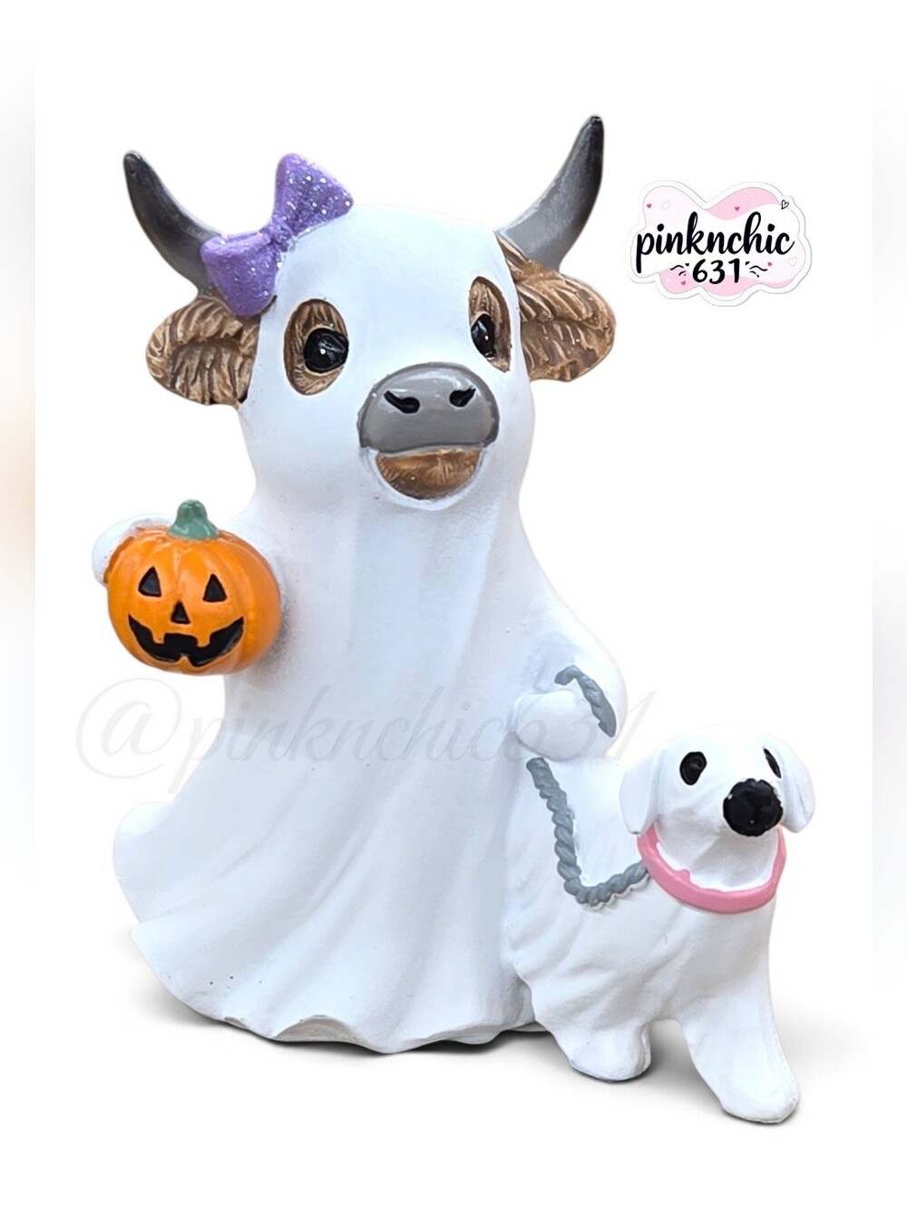 West Highland Cow Ghost Walking Dog Halloween Decor